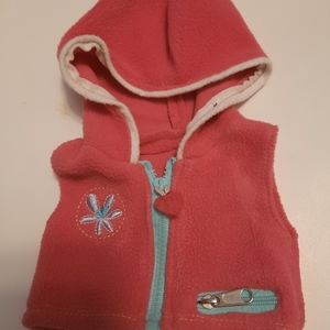 sleeveless flannel hooded  jacket fits American Girl Doll